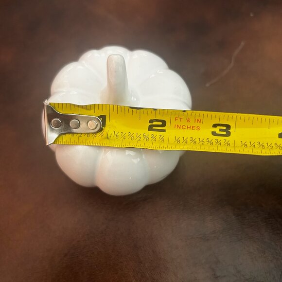 Thanksgiving Centerpiece Set Of 7 White Mini Ceramic Pumpkins - Picture 12 of 15